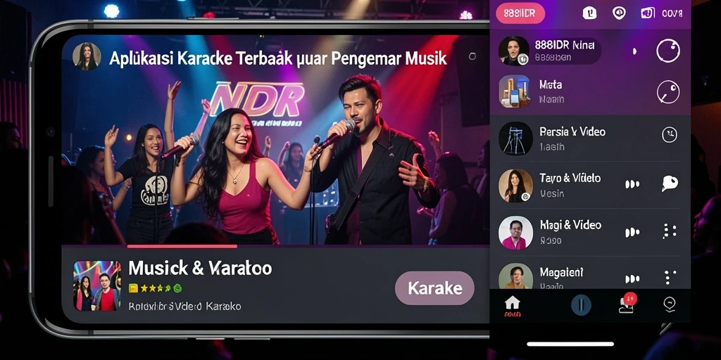 Antarmuka aplikasi Karaoke 888IDR yang menarik dan mudah digunakan.
