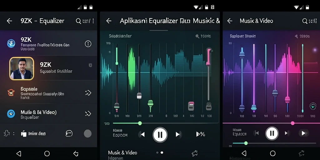 Tampilan antarmuka aplikasi 9ZK dengan fungsi Equalizer yang lengkap.
