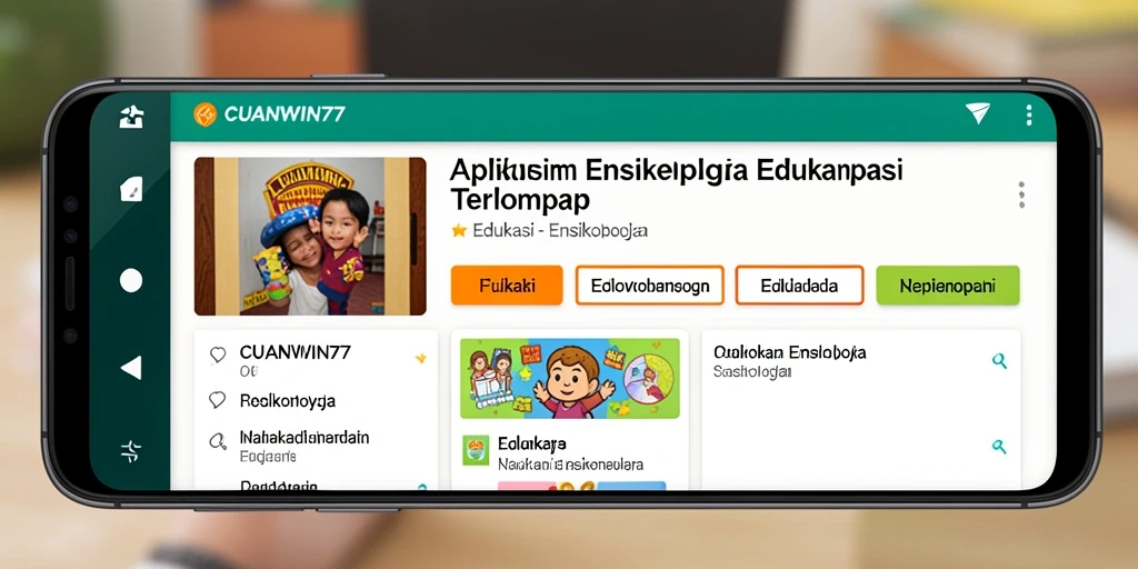 Tampilan antarmuka aplikasi Ensiklopedia CUANWIN77 yang modern dan intuitif.