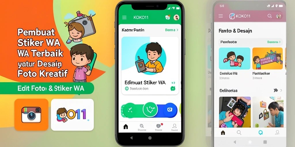Tampilan antarmuka KOKO11 yang ramah pengguna untuk Pembuat Stiker WA.