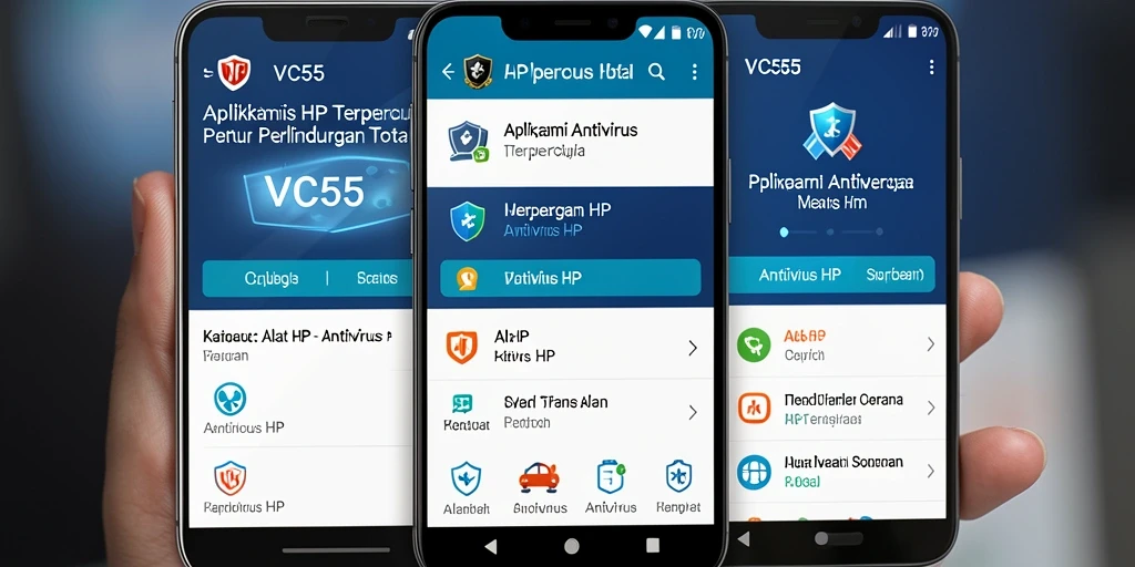 Tampilan antarmuka aplikasi VC55 yang mudah digunakan dan informatif.